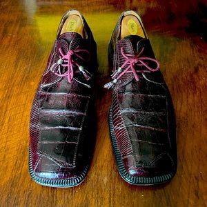 Lizard and Gator Wine dress shoes